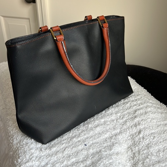 Bottega Veneta black purse with Brown handles - Picture 2 of 7